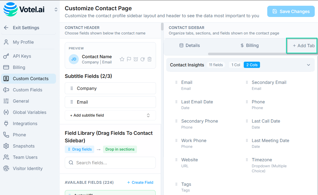 Add new tabs with custom names